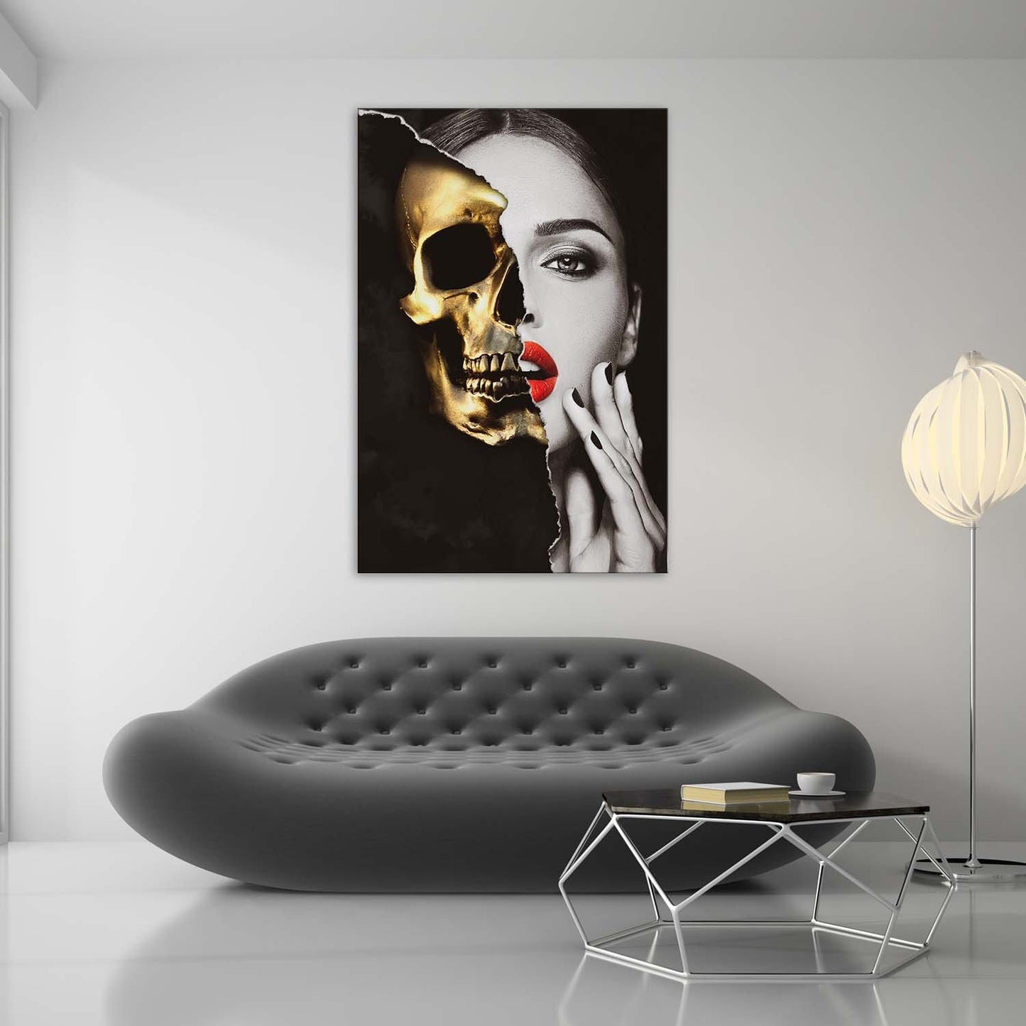 Skull Beauty Alter Ego Wall Art | Inspirational Wall Art Motivational Wall Art Quotes Office Art | ImpaktMaker Exclusive Canvas Art Portrait