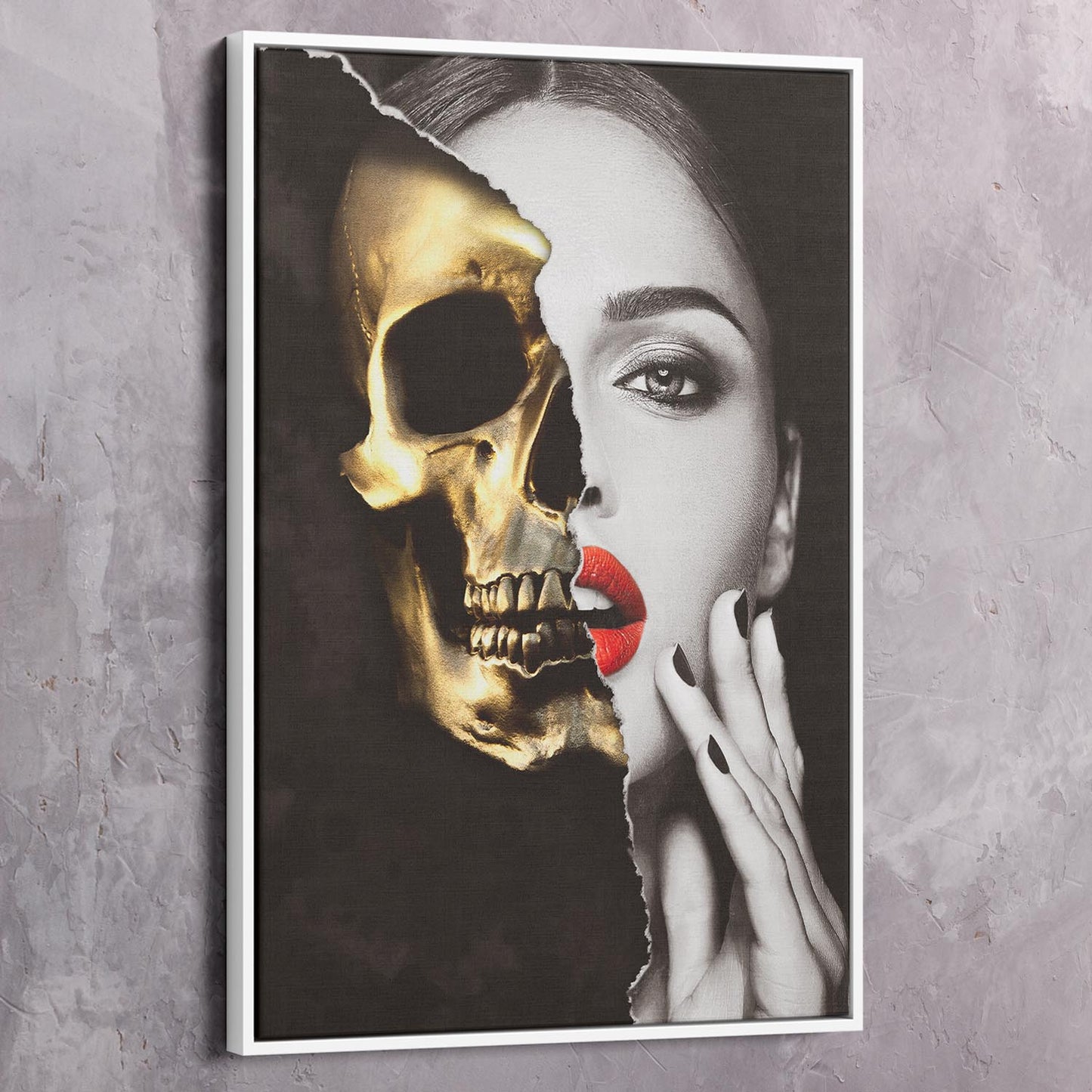 Skull Beauty Alter Ego Wall Art | Inspirational Wall Art Motivational Wall Art Quotes Office Art | ImpaktMaker Exclusive Canvas Art Portrait
