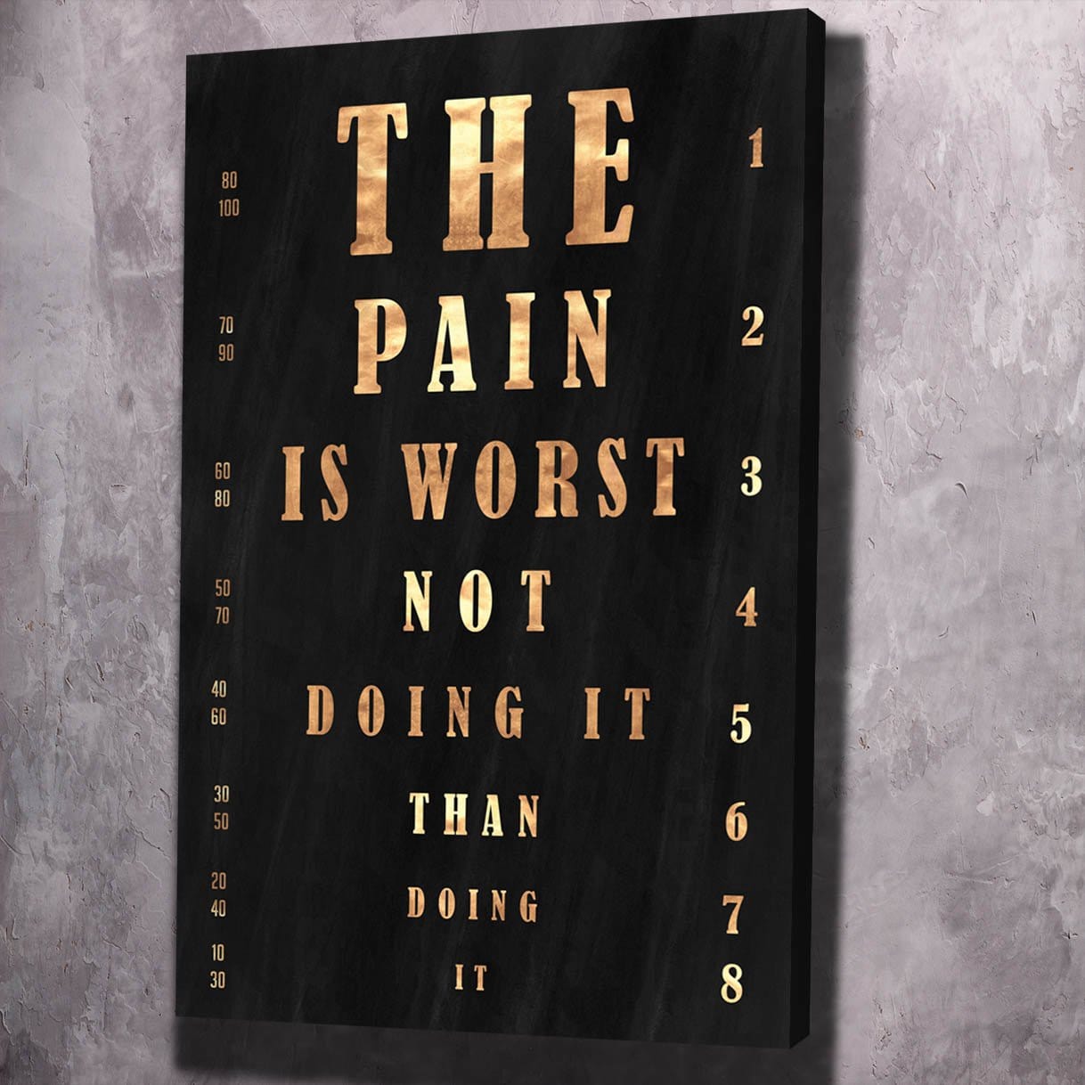 The Pain is Worst Wall Art | Inspirational Wall Art Motivational Wall Art Quotes Office Art | ImpaktMaker Exclusive Canvas Art Portrait