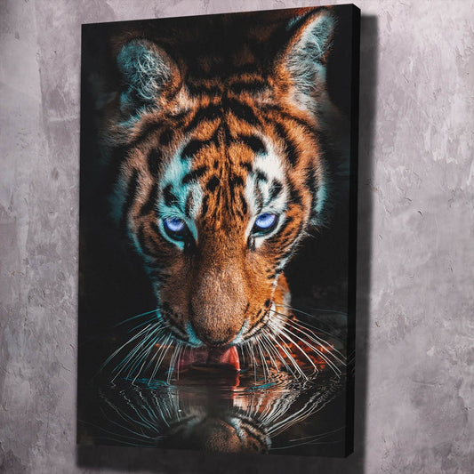 Thirsty Tiger Wall Art | Inspirational Wall Art Motivational Wall Art Quotes Office Art | ImpaktMaker Exclusive Canvas Art Portrait