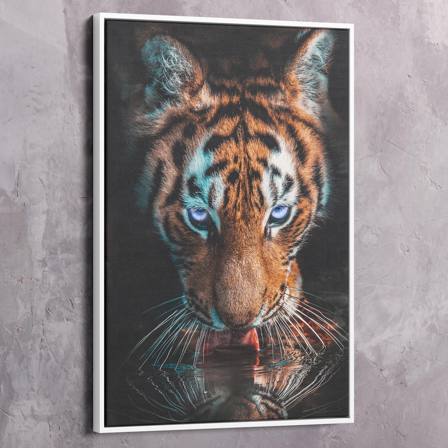 Thirsty Tiger Wall Art | Inspirational Wall Art Motivational Wall Art Quotes Office Art | ImpaktMaker Exclusive Canvas Art Portrait