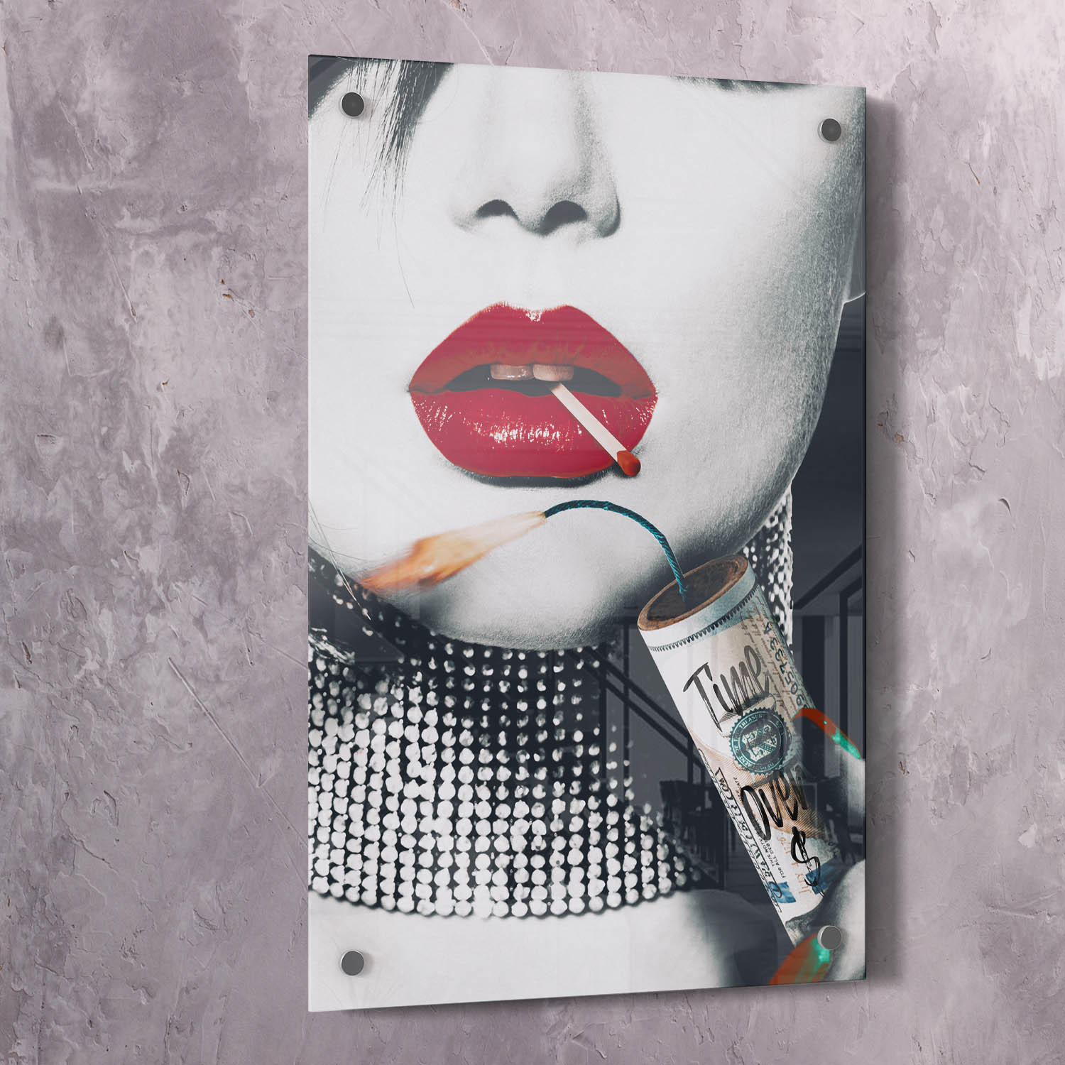 Time Over Money Dynamite Beauty Art Wall Art | Inspirational Wall Art Motivational Wall Art Quotes Office Art | ImpaktMaker Exclusive Canvas Art Portrait
