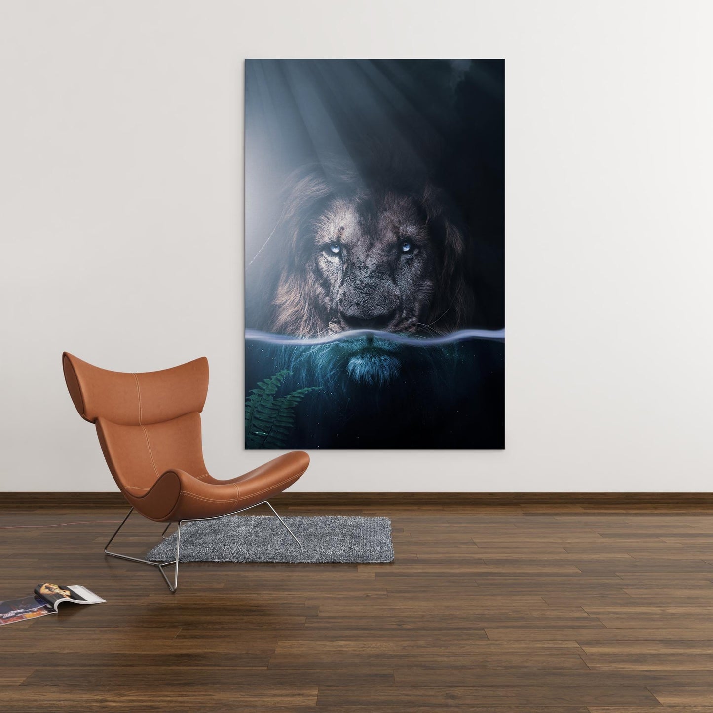 Underwater Lion Wall Art | Inspirational Wall Art Motivational Wall Art Quotes Office Art | ImpaktMaker Exclusive Canvas Art Portrait