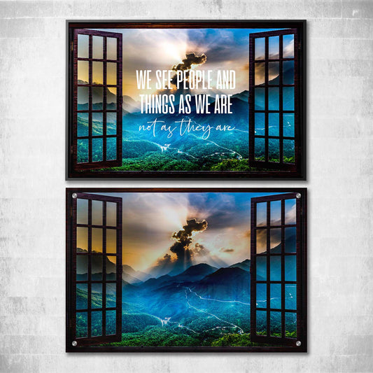 Window See as We Are Wall Art | Inspirational Wall Art Motivational Wall Art Quotes Office Art | ImpaktMaker Exclusive Canvas Art Landscape
