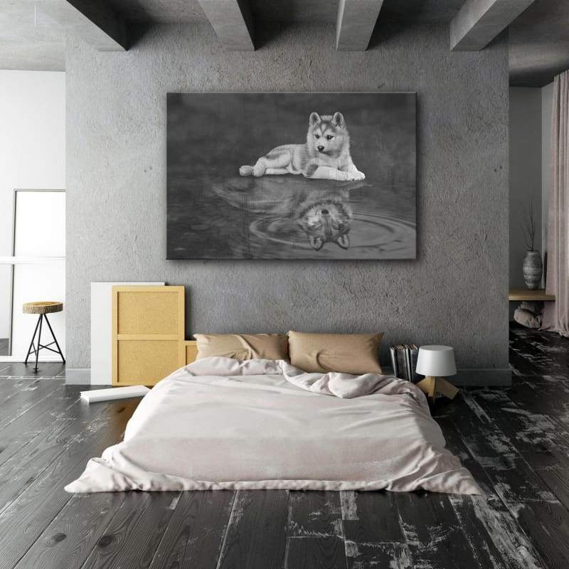 Wolf Reflection Wall Art | Inspirational Wall Art Motivational Wall Art Quotes Office Art | ImpaktMaker Exclusive Canvas Art Landscape