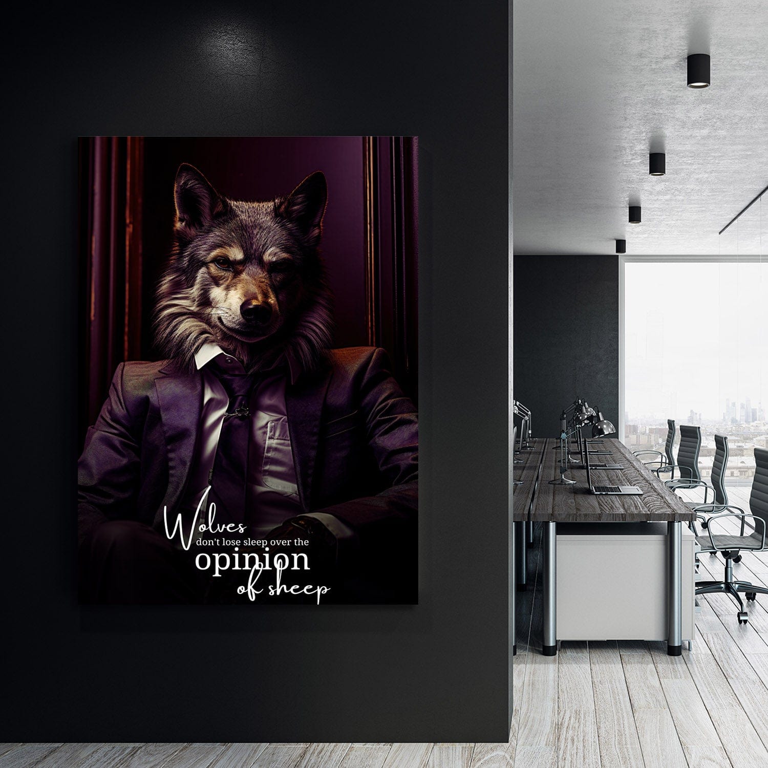 Wolves don't lose sleep over the opinion of sheep Wall Art Inspirational  Wall Art Motivational Wall Art Quotes Office Art ImpaktMaker Exclusive