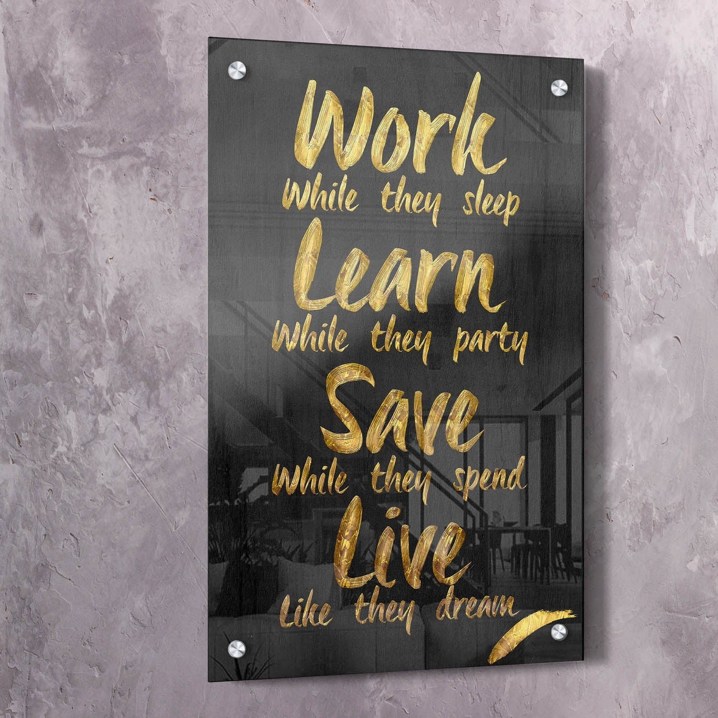 Work While They Sleep Wall Art | Inspirational Wall Art Motivational Wall Art Quotes Office Art | ImpaktMaker Exclusive Canvas Art Portrait