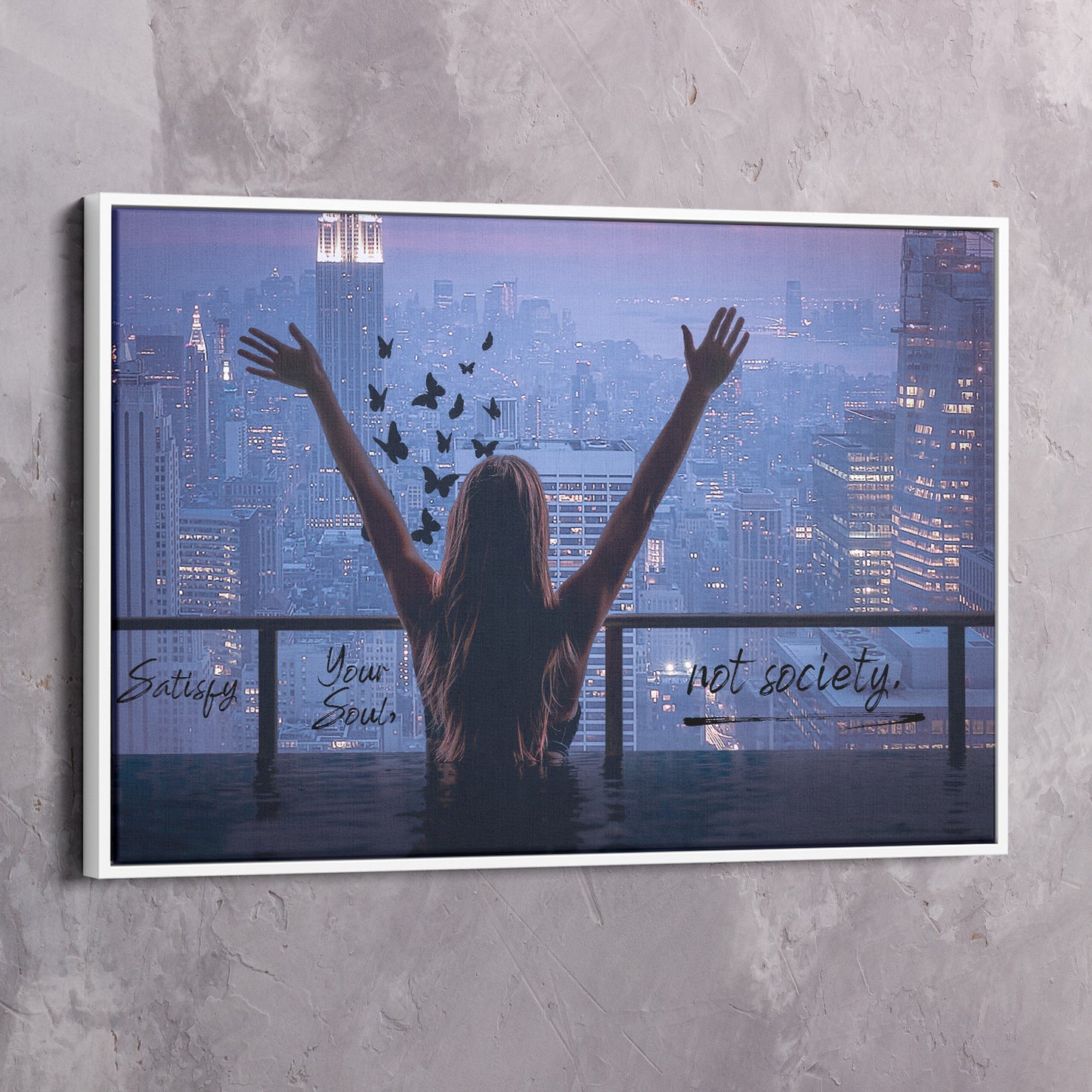 Satisfy Your Soul - Shop exclusive inspirational wall art, motivational wall art, office art, home office wall decor quotes, wall art quotes, office artwork, motivational art only at ImpaktMaker in canvas and acrylic formats.